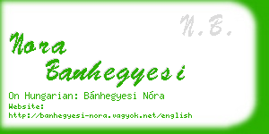 nora banhegyesi business card