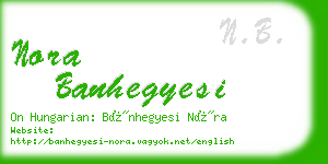 nora banhegyesi business card